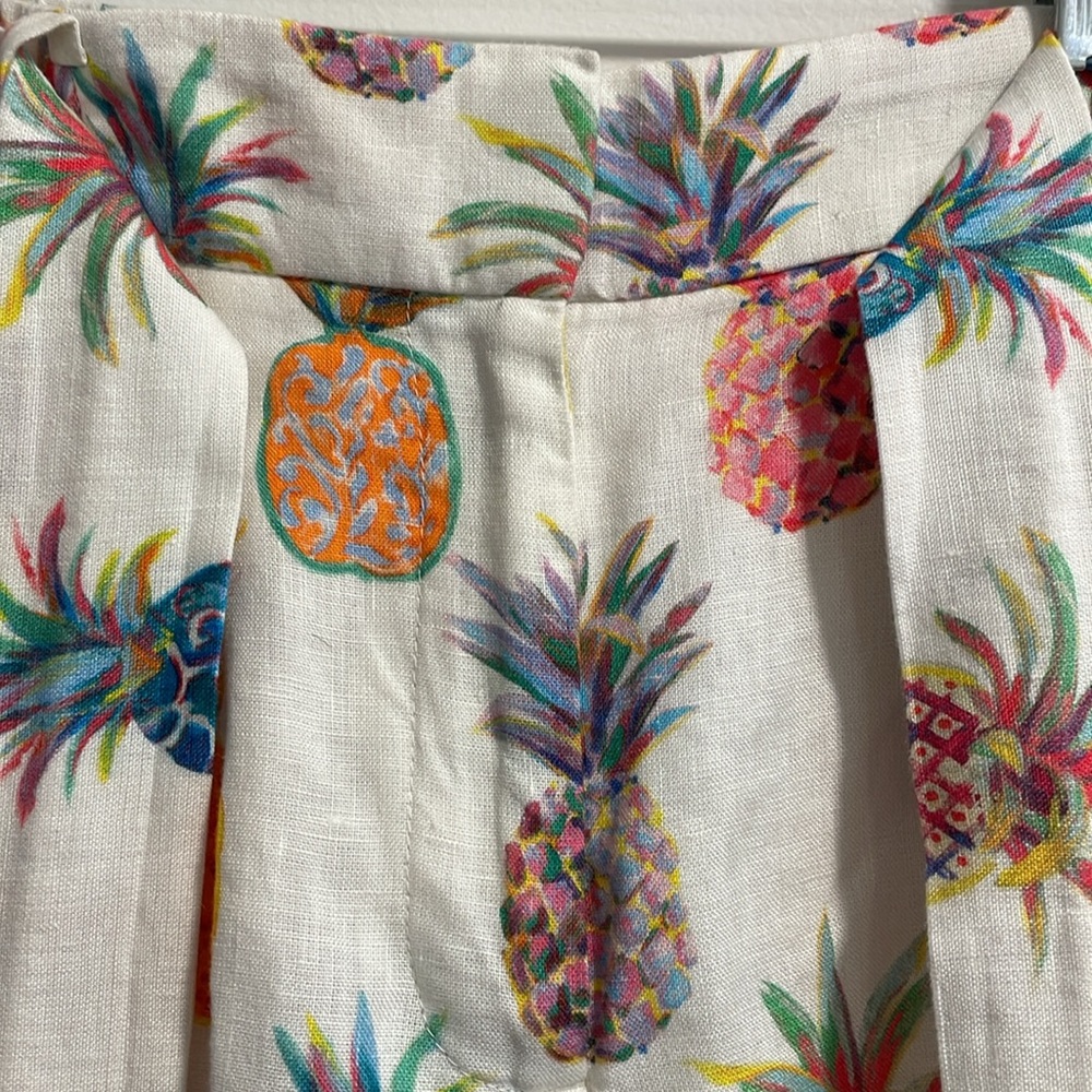 J. Crew White Tropical Pineapple Shorts Sz0 - Picture 3 of 12